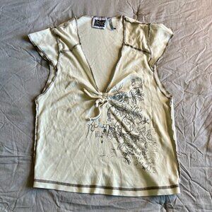 Cute  Reclaimed Vintage Floral Graphic cream T  size 12